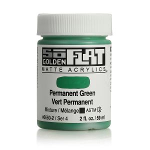 Golden SoFlat Matte Acrylic 2oz Permanent Green S4