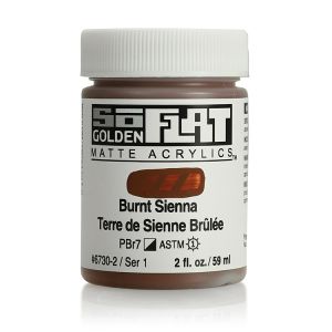 Golden SoFlat Matte Acrylic 2oz Burnt Sienna S1
