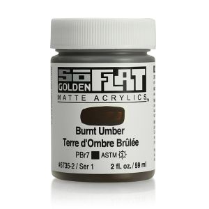 Golden SoFlat Matte Acrylic 2oz Burnt Umber S1