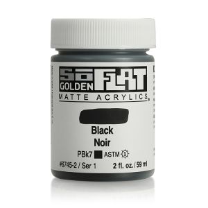 Golden SoFlat Matte Acrylic 2oz Black S1