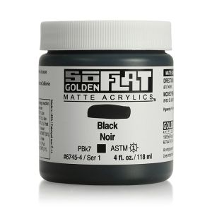 Golden SoFlat Matte Acrylic 4oz Black S1