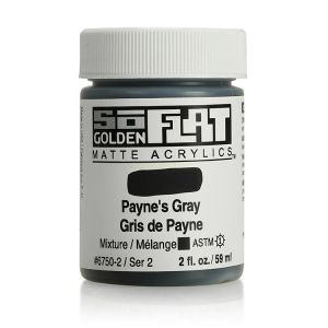 Golden SoFlat Matte Acrylic 2oz Paynes Gray S2