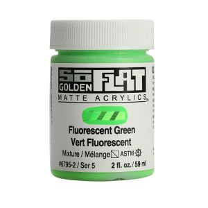 Golden SoFlat Matte Acrylic 2oz Fluorescent Green S5