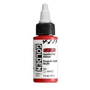 Golden High Flow Acrylic Naphthol Red Medium 1oz