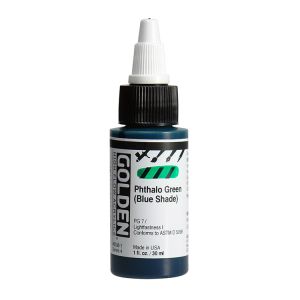 Golden High Flow Acrylic Phthalo Green Blue Shade 1oz