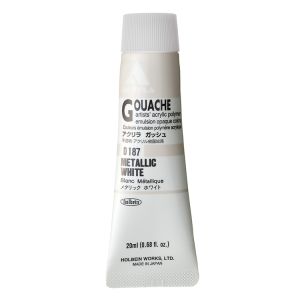 Holbein Acrylic Gouache 20ml Metallic White