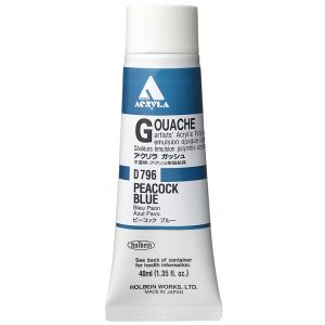 Holbein Acrylic Gouache 40ml Peacock Blue