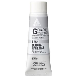 Holbein Acrylic Gouache 40ml Neutral Grey #2