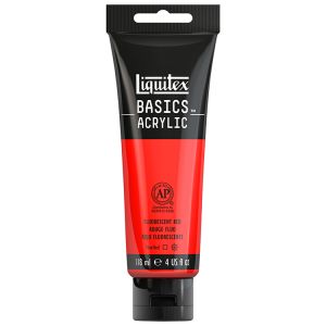 Liquitex Basics Acrylic Fluorescent Red 118ml