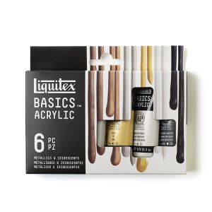 Liquitex Basics Acrylic Metallic and Iridescent 6 Tube Set