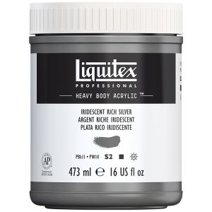 Liquitex Heavy Body Acrylic Iridescent Rich Silver 473ml