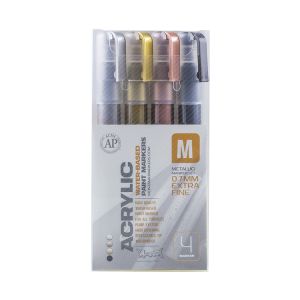 Montana Acrylic Markers Metallic Extra Fine Set of 4