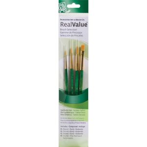 Princeton Brush Gold Taklon Round Value 4 Pack