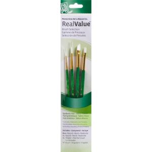 Princeton Brush White Taklon Value 4 Pack