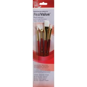 Princeton Brush White Taklon Value 5 Pack