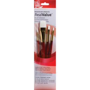 Princeton Brush White Taklon Value 4 Pack
