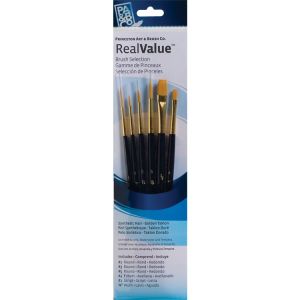 Princeton Brush Gold Taklon Value 6 Pack