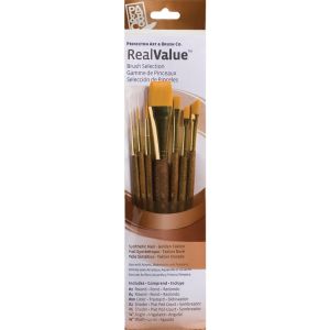 Princeton Brush Gold Taklon Value 7 Pack
