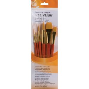 Princeton Brush Gold Taklon Value 6 Pack