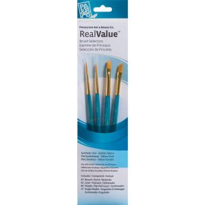 Princeton Brush Gold Taklon Value 4 Pack