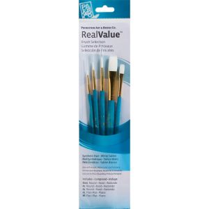 Princeton Brush White Taklon Value 5 Pack