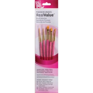 Princeton Brush Gold Taklon Value 5 Pack