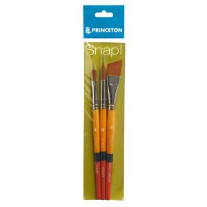 Princeton Snap! Brush Gold Taklon Set #1 3 Pack Short Handle