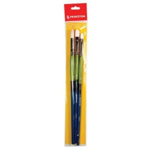 Princeton Snap! White Taklon Brush Set #5 3 Pack Long Handle