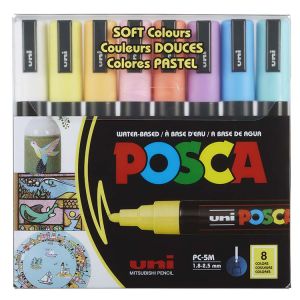 Posca Paint Marker Set PC-5M 8 Medium Soft Colors