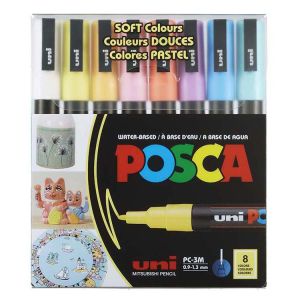 Posca Paint Marker Set PC-3M 8 Fine Soft Colors