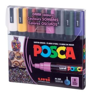 Posca Paint Marker Set PC-5M 8 Medium Dark Colors