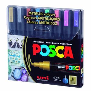 Posca Paint Marker Set PC-5M 8 Medium Metallic Colors