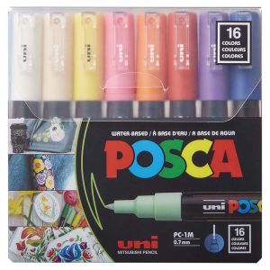 Posca Paint Marker Set PC-1M 16 Extra Fine Tapered Tip
