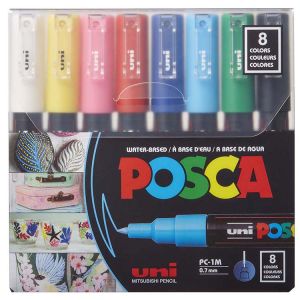 Posca Paint Marker Set PC-1M 8 Extra Fine Tapered Tip