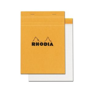 Rhodia Classic Staplebound Notepad 6x8.25 Orange Graph