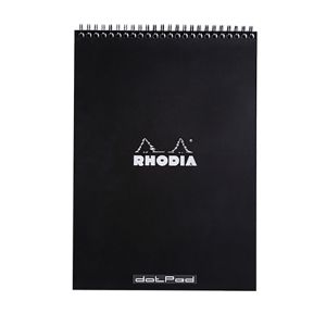 Rhodia Spiral Dot A4 Pad 8.25 x11.75 Black
