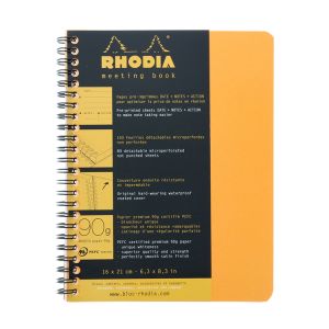 Rhodia Meeting Book A5 Spiral Bound Orange Lined