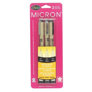Sakura Pigma Micron Pen 3 Pack Black