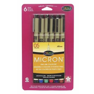 Sakura Pigma Micron Pen 6 Assorted Colors 05