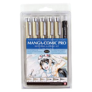 Sakura Pigma Manga Comic Pro 6 Piece Set