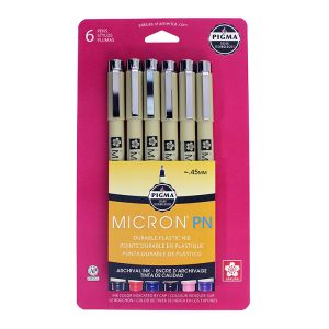 Sakura Pigma Micron Pen Plastic Nib 6 Piece Set Assorted