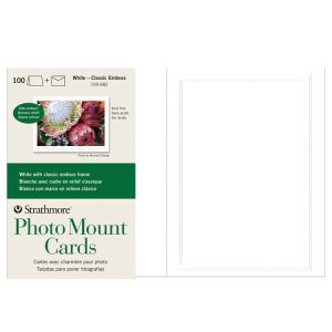 Strathmore Photo Mount Cards White Embossed 100 Pack