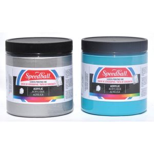 Speedball Silkscreen Ink Permanent Acrylic 8oz Primary Cyan