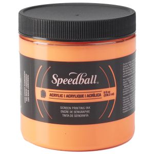 Speedball Silkscreen Ink Permanent Acrylic 8oz Fluorescent Orange