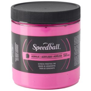 Speedball Silkscreen Ink Permanent Acrylic 8oz Fluorescent Magenta