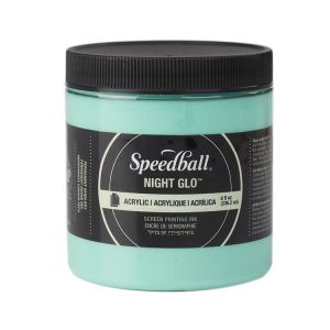 Speedball Silkscreen Ink Permanent Acrylic 8oz Night Glo Green