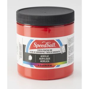 Speedball Silkscreen Ink Permanent Acrylic 8oz Medium Red