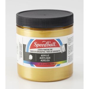 Speedball Silkscreen Ink Permanent Acrylic 8oz Gold