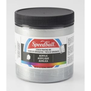 Speedball Silkscreen Ink Permanent Acrylic 8oz Silver
