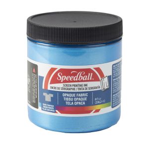Speedball Opaque Fabric Screen Printing Ink 8 oz. Blue Topaz